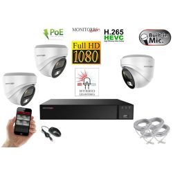   Monitorrs Security - Hybrid Light IP kamerarendszer 3 kamerával 2 Mpix WD - 6211K3