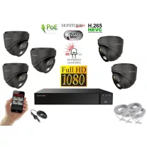   Monitorrs Security - Hybrid Light IP kamerarendszer 5 kamerával 2 Mpix GD - 6212K5