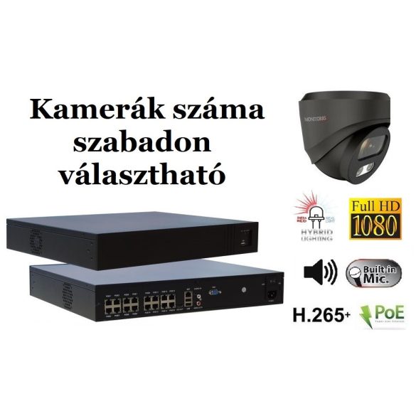 Monitorrs Security - Hybrid Light IP kamerarendszer 9-16 kamerával 2 Mpix GD - 6212K9-16