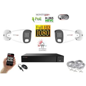 Monitorrs Security - Hybrid Light IP kamerarendszer 2 kamerával 2 Mpix WT - 6213K2