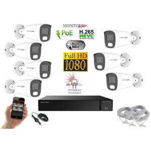Monitorrs Security - Hybrid Light IP kamerarendszer 7 kamerával 2 Mpix WT - 6213K7