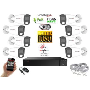 Monitorrs Security - Hybrid Light IP kamerarendszer 8 kamerával 2 Mpix WT - 6213K8