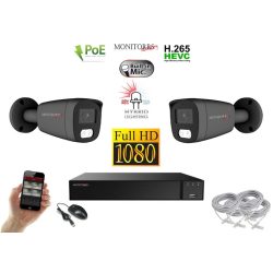   Monitorrs Security - Hybrid Light IP kamerarendszer 2 kamerával 2 Mpix GT - 6214K2