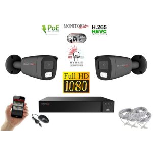 Monitorrs Security - Hybrid Light IP kamerarendszer 2 kamerával 2 Mpix GT - 6214K2