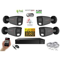   Monitorrs Security - Hybrid Light IP kamerarendszer 4 kamerával 2 Mpix GT - 6214K4