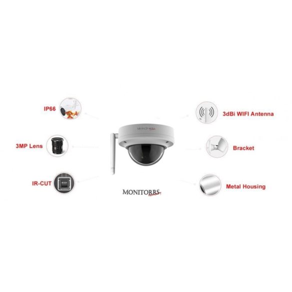 Monitorrs Security - Wifi IP Full HD Dóm kamerarendszer 5 kamerával - 6301K5