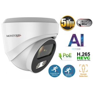 Monitorrs Security - AI IP Dóm kamera mikrofonnal 5 Mpix WD - 6370A