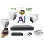 MS - AI IP Dóm  kamerarendszer 3 kamerával switchel 5 Mpix WD - 6370K3B