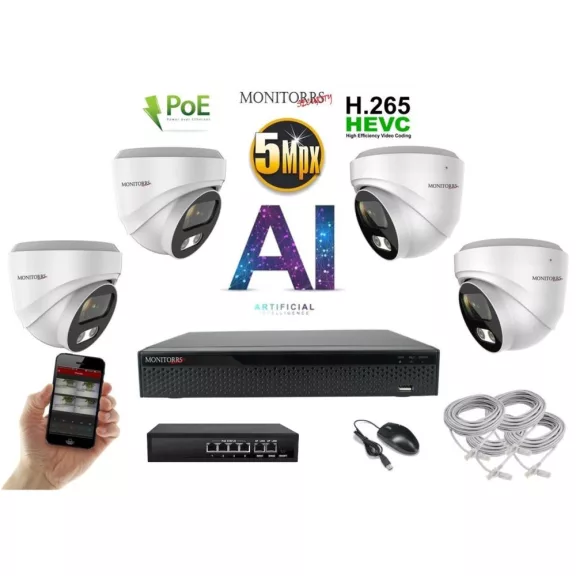MS - AI IP Dóm kamerarendszer 4 kamerával switchel 5 Mpix WD - 6370K4B MS - AI IP Dóm kamerarendszer 4 kamerával switchel 5 Mpix WD - 6370K4B