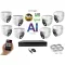 Monitorrs Security - AI IP Dóm  kamerarendszer 8 kamerával 5 Mpix WD - 6370K8