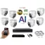 MS - AI IP Dóm  kamerarendszer 8 kamerával switchel 5 Mpix WD - 6370K8B