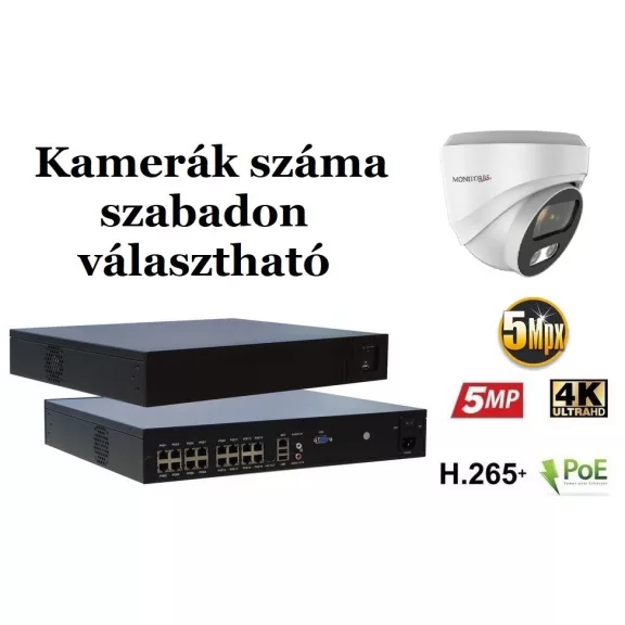 Monitorrs Security - AI IP Dóm kamerarendszer 9-16 kamerával 5 Mpix WD - 6370K9-16 Monitorrs Security - AI IP Dóm kamerarendszer 9-16 kamerával 5 Mpix WD - 6370K9-16
