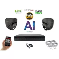   Monitorrs Security - AI IP Dóm  kamerarendszer 2 kamerával 5 Mpix GD - 6371K2