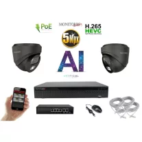   MS - AI IP Dóm  kamerarendszer 2 kamerával switchel 5 Mpix GD - 6371K2B