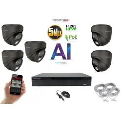   Monitorrs Security - AI IP Dóm  kamerarendszer 5 kamerával 5 Mpix GD - 6371K5