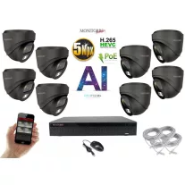   Monitorrs Security - AI IP Dóm  kamerarendszer 8 kamerával 5 Mpix GD - 6371K8