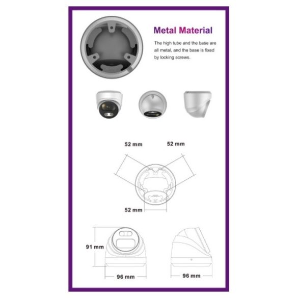 MS - AI IP Dóm  kamerarendszer 8 kamerával switchel 5 Mpix GD - 6371K8B