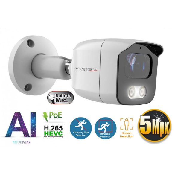 Monitorrs Security - AI IP csőkamera mikrofonnal 5 Mpix - 6372A