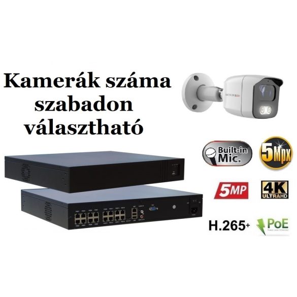 Monitorrs Security - AI IP kamerarendszer 9-16 kamerával 5 Mpix WT - 6372AK9-16
