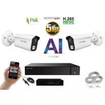   MS - AI IP kamerarendszer 2 kamerával switchel 5 Mpix WT - 6372K2B