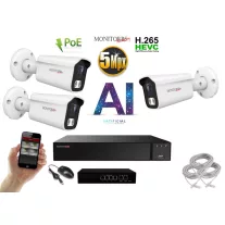   MS - AI IP kamerarendszer 3 kamerával switchel 5 Mpix WT - 6372K3B