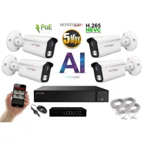   MS - AI IP kamerarendszer 4 kamerával switchel 5 Mpix WT - 6372K4B