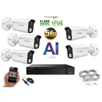  Monitorrs Security - AI IP kamerarendszer 5 kamerával 5 Mpix WT - 6372K5