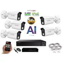   MS - AI IP kamerarendszer 5 kamerával switchel 5 Mpix WT - 6372K5B