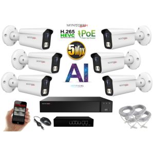 MS - AI IP kamerarendszer 6 kamerával switchel 5 Mpix WT - 6372K6B