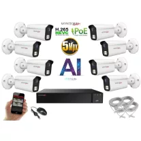   Monitorrs Security - AI IP kamerarendszer 8 kamerával 5 Mpix WT - 6372K8