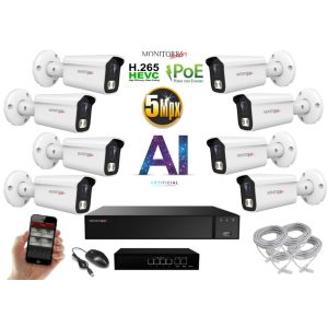 MS - AI IP kamerarendszer 8 kamerával switchel 5 Mpix WT - 6372K8B