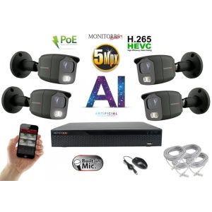 Monitorrs Security - AI IP kamerarendszer 2-4 kamerával 5 Mpix GT - 6373AK4
