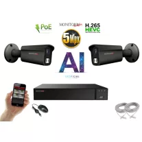   Monitorrs Security - AI IP kamerarendszer 2 kamerával 5 Mpix GT - 6373K2