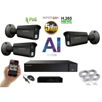   MS - AI IP kamerarendszer 3 kamerával switchel 5 Mpix GT - 6373K3B