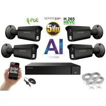   Monitorrs Security - AI IP kamerarendszer 4 kamerával 5 Mpix GT - 6373K4