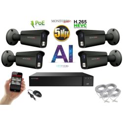   Monitorrs Security - AI IP kamerarendszer 4 kamerával 5 Mpix GT - 6373K4