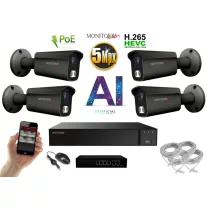   MS - AI IP kamerarendszer 4 kamerával switchel 5 Mpix GT - 6373K4B