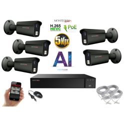   Monitorrs Security - AI IP kamerarendszer 5 kamerával 5 Mpix GT - 6373K5