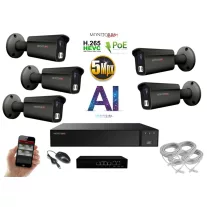   MS - AI IP kamerarendszer 5 kamerával switchel 5 Mpix GT - 6373K5B