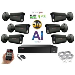   Monitorrs Security - AI IP kamerarendszer 6 kamerával 5 Mpix GT - 6373K6