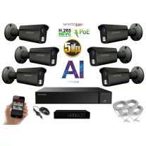   MS - AI IP kamerarendszer 6 kamerával switchel 5 Mpix GT - 6373K6B