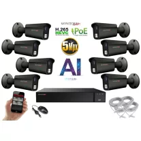   Monitorrs Security - AI IP kamerarendszer 8 kamerával 5 Mpix GT - 6373K8