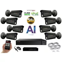   MS - AI IP kamerarendszer 8 kamerával switchel 5 Mpix GT - 6373K8B