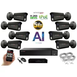   MS - AI IP kamerarendszer 8 kamerával switchel 5 Mpix GT - 6373K8B