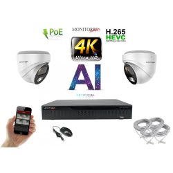   Monitorrs Security - 4K AI IP kamerarendszer 2 kamerával 8 Mpix WD - 6376K2