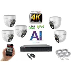   Monitorrs Security - 4K AI IP kamerarendszer 5 kamerával 8 Mpix WD - 6376K5