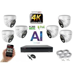   Monitorrs Security - 4K AI IP kamerarendszer 6 kamerával 8 Mpix WD - 6376K6