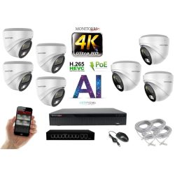   MS - 4K AI IP kamerarendszer 7 kamerával switchel 8 Mpix WD - 6376K7B