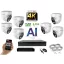 MS - 4K AI IP kamerarendszer 7 kamerával switchel 8 Mpix WD - 6376K7B