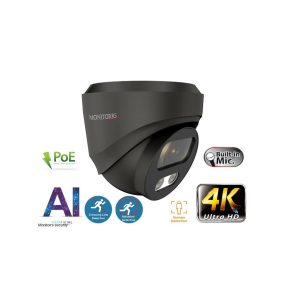 Monitorrs Security - 4K AI IP dóm kamera mikrofonnal - 6377